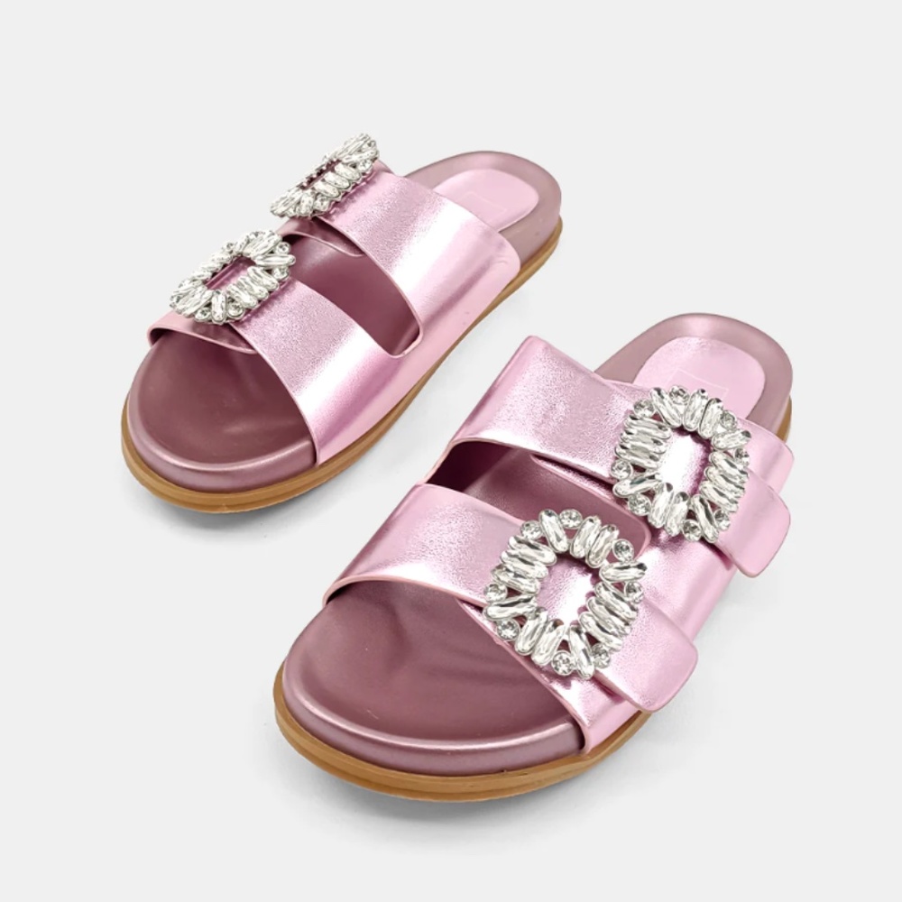 Shushop BRIDGET Metallic Pink Sandals